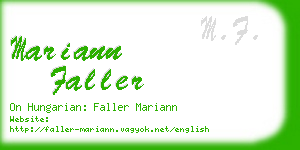 mariann faller business card